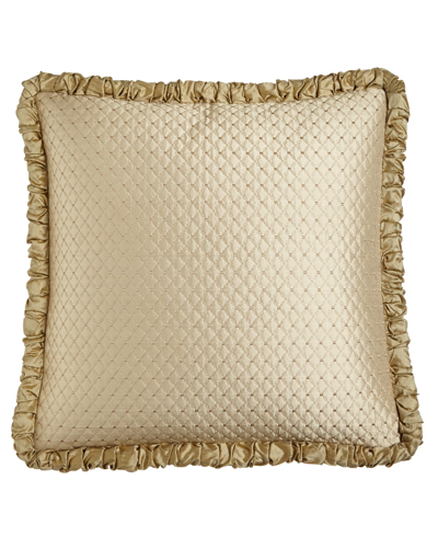 Shop Austin Horn Collection Antoinette Diamond-stitch European Sham With Ruched Welt In French Vanilla