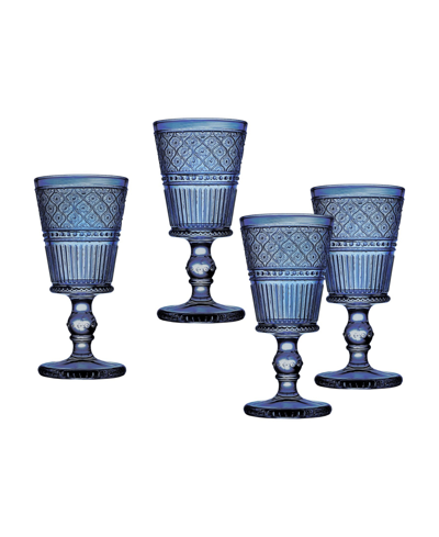 Shop Godinger Claro Goblets, Set Of 4 In Blue