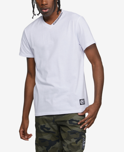Shop Ecko Unltd Men's Short Sleeve Toot Your Horn V-neck T-shirt In White