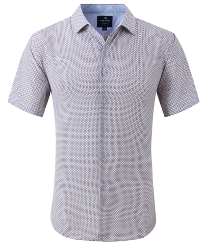 Shop Tom Baine Men's Slim Fit Short Sleeve Performance Button Down Dress Shirt In White