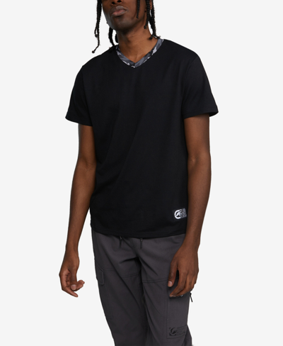 Shop Ecko Unltd Men's Big And Tall Short Sleeve Winning Ways V-neck T-shirt In Black