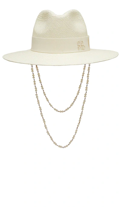 Shop Ruslan Baginskiy Double Chain Strap Fedora Hat In White