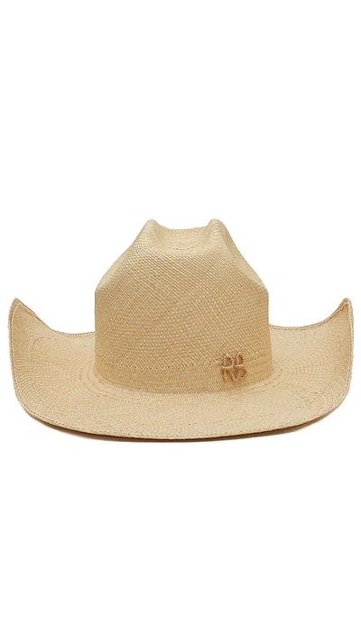 Ruslan Baginskiy Neutral Monogram-embellished Cowboy Hat In Tan