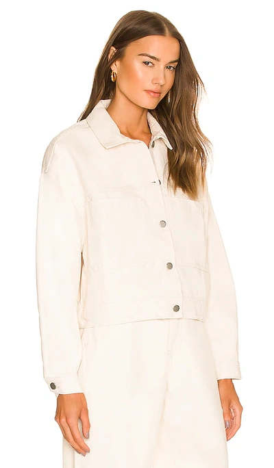 Shop Dr Denim Tilly Oversized Denim Jacket In Cream