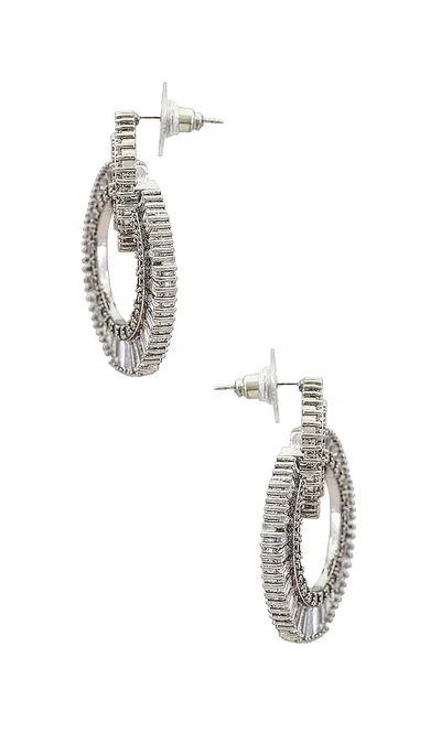 Shashi Statement Earrings In Metallic Silver
