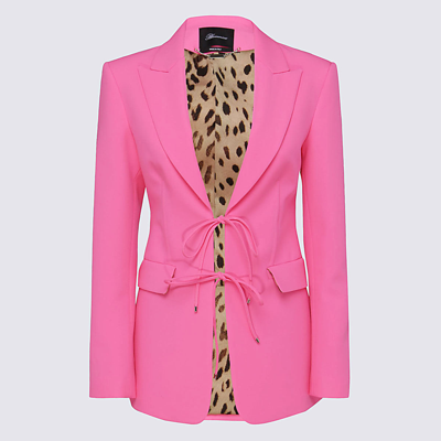 Blumarine Peak-lapels Lace-up Blazer In Pink