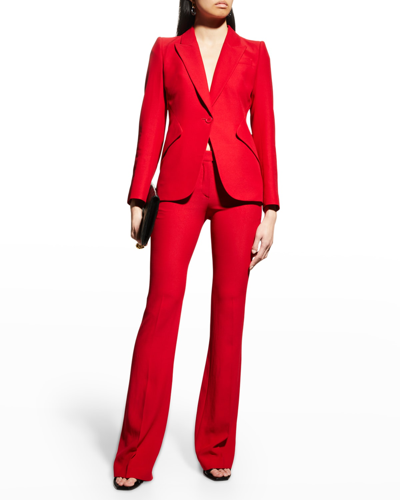 Shop Alexander Mcqueen Classic Single-breasted Suiting Blazer In Red