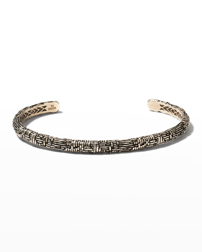 Shop John Varvatos Men's Artisan Woven Texture Cuff Bracelet In Silver