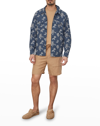 Vince Men's Ikat Floral-Print Camp Shirt