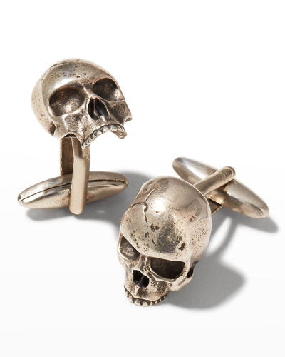 Shop John Varvatos Men's Silver Skull Cufflinks