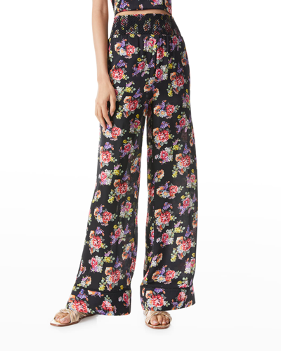 Shop Alice And Olivia Willis Floral Pajama Pants W/ Piping In Magnolia Floral B