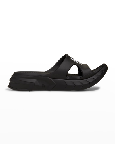 Shop Givenchy Men's Marshmallow 4g Rubber Slide Sandals In Black