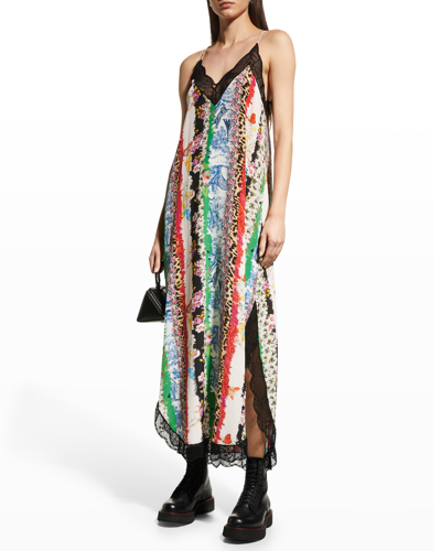 Shop Zadig & Voltaire Ristyl Mixed Print Maxi Dress In Multicolor