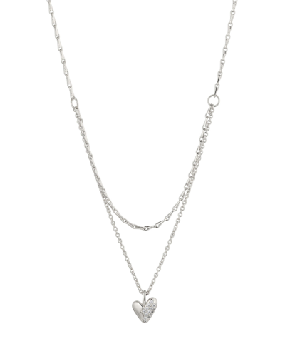 Shop Ava Nadri Women's Heart Drop Necklaces In Silver-tone