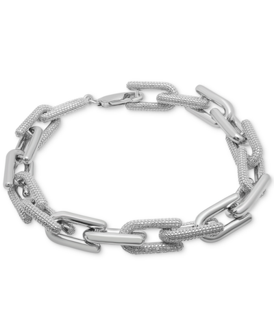 Shop Macy's Men's Diamond Clip Link Bracelet (1 Ct. T.w.) In Sterling Silver