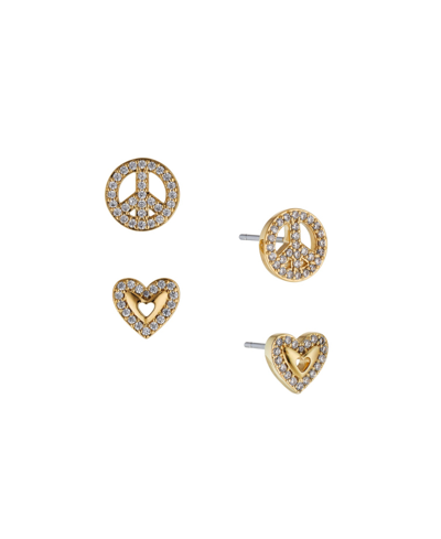 Shop Ava Nadri Women's Peace Heart Earring Set, 2 Piece In Gold-plated