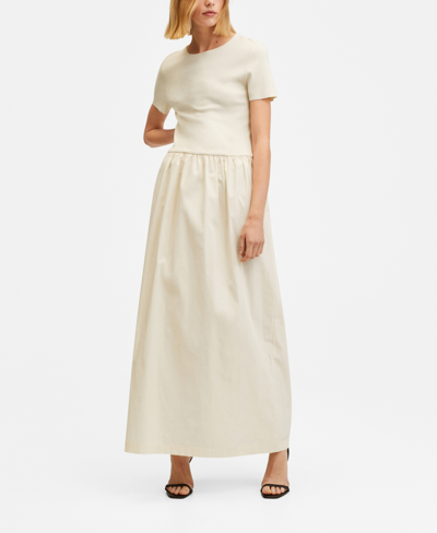 Nebu Anmelder gåde Mango Contrast-bodice Dress Off White | ModeSens