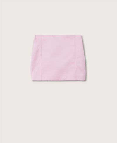 Shop Mango Women's Seams Miniskirt In Light Pink