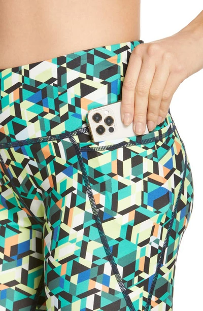 Shop Sweaty Betty Power Pocket Workout Leggings In Green Geo Maze Print