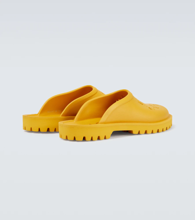 Shop Gucci Gg Rubber Mules In Sunset Yellow