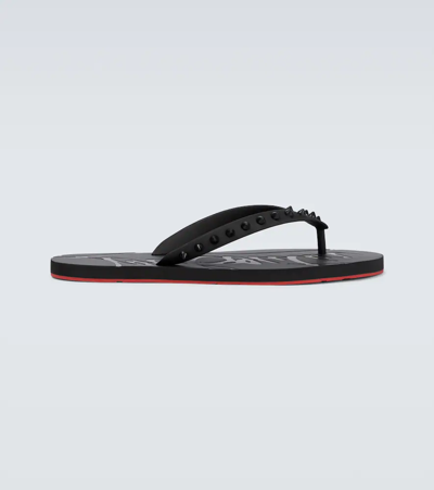 Christian Louboutin Man Thong Sandal Black Size 8 Rubber In Black