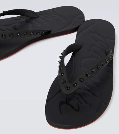 Christian Louboutin Man Thong Sandal Black Size 8 Rubber In Black