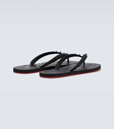Shop Christian Louboutin Loubi Flip Thong Sandals In Black