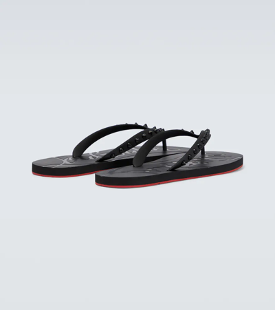 Christian Louboutin Man Thong Sandal Black Size 8 Rubber In Black