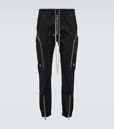 Shop Rick Owens Bauhaus Cotton-blend Cargo Pants In Black