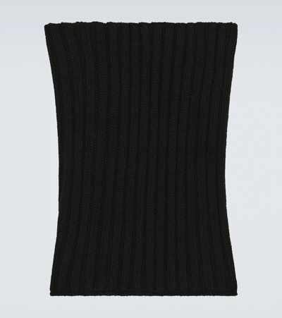 Shop Rick Owens Cashmere And Wool Tube Scarf In Black