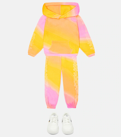Erl Raglan Gradient-print Cotton-blend Hoody 6-12 Years In Yellow Gradient 1