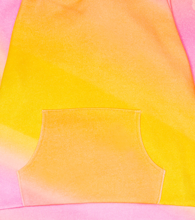 Erl Raglan Gradient-print Cotton-blend Hoody 6-12 Years In Yellow Gradient 1