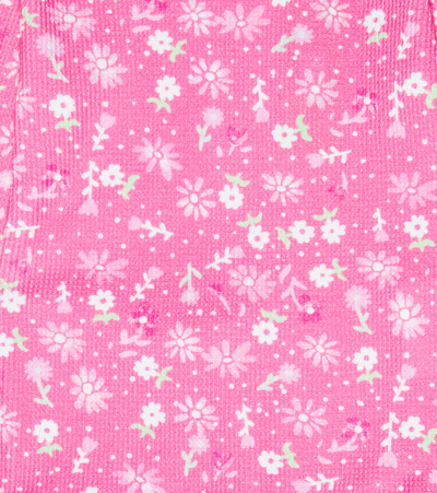 Erl Floral-print Waffle-knit Cotton T-shirt In Floral 1