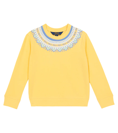Shop Polo Ralph Lauren Cotton-blend Jersey Sweater In Empire Yellow