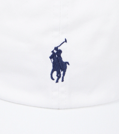 Shop Polo Ralph Lauren Logo Cotton Baseball Cap In White