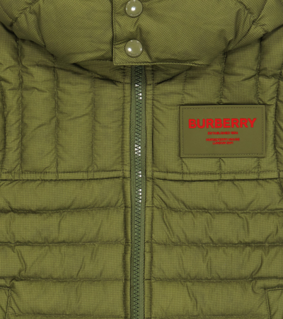 Shop Burberry Horseferry Down Vest In Olive
