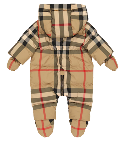 Burberry Checked Baby Snowsuit Archive Beige ModeSens
