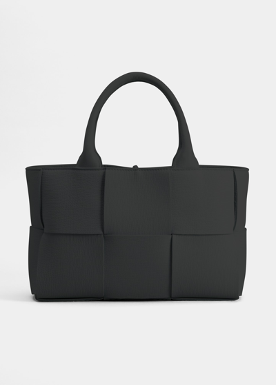 Shop Bottega Veneta Arco Mini Intrecciato Leather Tote Bag In 8425 Black-gold