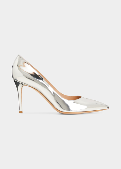 Shop Gianvito Rossi Metallic Mirror Calfskin Pumps In Bora