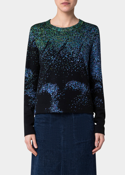Shop Akris Punto Butterfly Wing Intarsia Wool Sweater In Multicolor