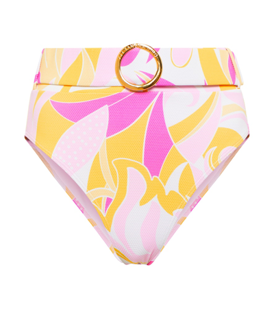 Shop Alexandra Miro Ursula High-rise Bikini Bottoms In Pink Yellow Paisley