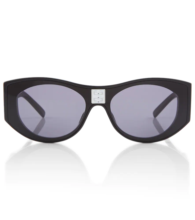 Shop Givenchy 4gem Cat-eye Sunglasses In Shiny Black / Smoke