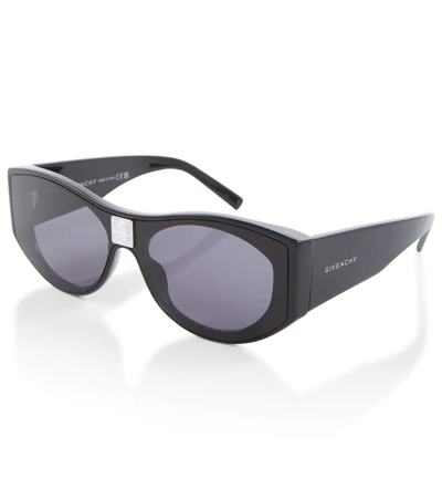 Shop Givenchy 4gem Cat-eye Sunglasses In Shiny Black / Smoke