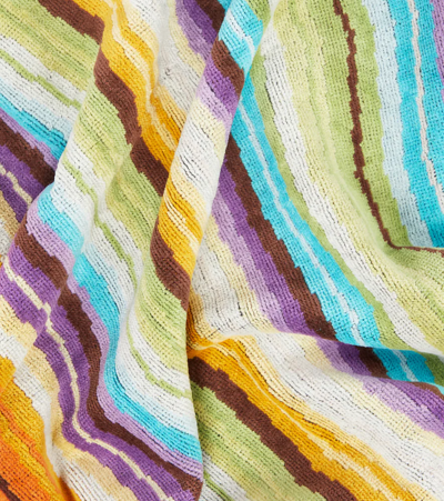 Shop Missoni Hugo Cotton Beach Towel In Multi