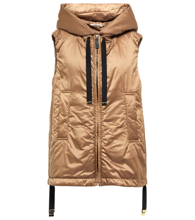 Shop Max Mara Greengo Hooded Vest In Caramel