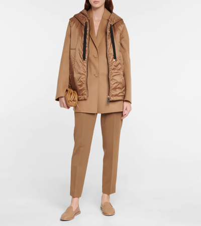 Max Mara Greengo Waterproof Hooded Padded Vest In Caramel