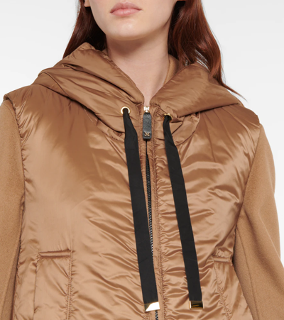 Max Mara Greengo Waterproof Hooded Padded Vest In Caramel