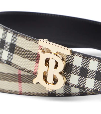 Vintage Check Reversible Belt In Archive Beige