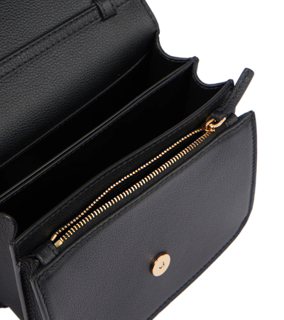 Shop Versace La Medusa Leather Shoulder Bag In Black- Gold