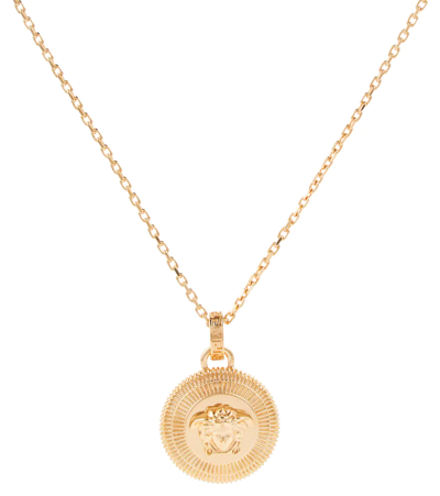 Shop Versace Medusa Pendant Necklace In  Gold